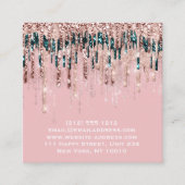 インフルエンサーメイクアップアーティストドリップリップバラピンク スクエア名刺 (正面)