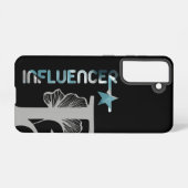 インフルエンサー三星ケーストレンド抽象芸術ブルー海 SAMSUNG GALAXYケース (裏面横)