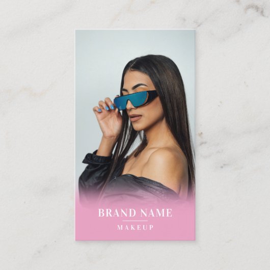 インフルエンサー写真ソーシャルメディア美しい2 QRコード 名刺 (正面)