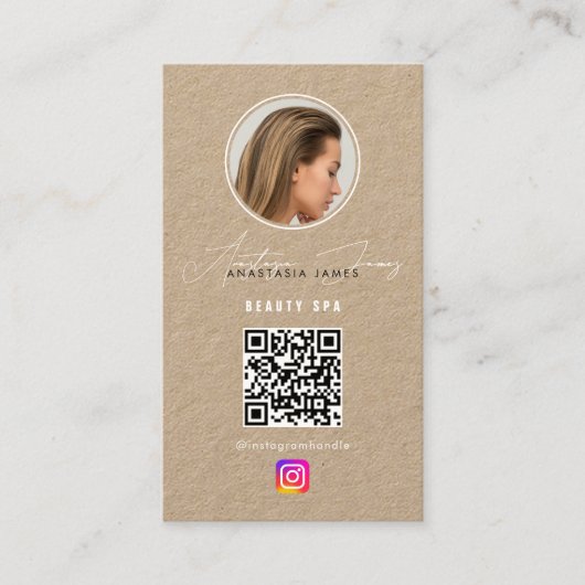 インフルエンサー写真食べ物を与えグリッドSocial Media Kraft 名刺 (正面)