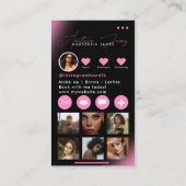 インフルエンサー美しいアーティストヘア爪、 ネイルラッシュピンク 名刺 (裏面)