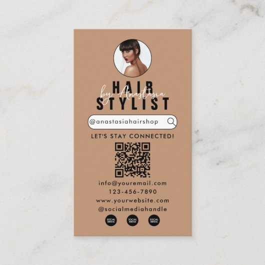 インフルエンサー美しいサロンヘアメイクアップ写真 名刺 (正面)