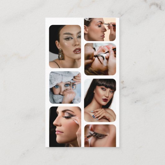 インフルエンサー美しいメイクアップアーティストの髪結い写真 名刺 (裏面)