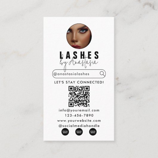 インフルエンサー美しいメイクアップアーティストの髪結い写真 名刺 (正面)