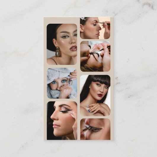 インフルエンサー美しいメイクアップアーティストの髪結い写真 名刺 (裏面)