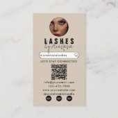 インフルエンサー美しいメイクアップアーティストの髪結い写真 名刺 (正面)