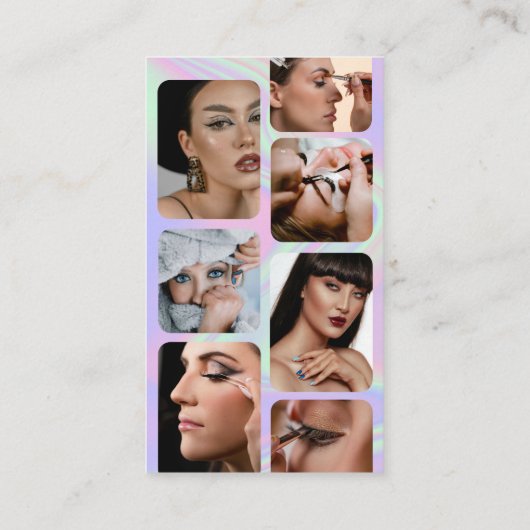 インフルエンサー美しいメイクアップアーティストの髪結い写真 名刺 (裏面)