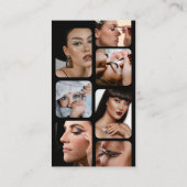 インフルエンサー美しいメイクアップアーティストの髪結い写真 名刺 (裏面)