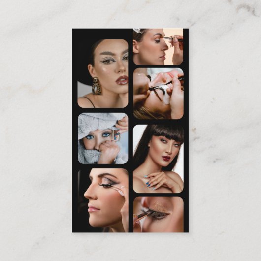 インフルエンサー美しいメイクアップアーティストの髪結い写真 名刺 (裏面)