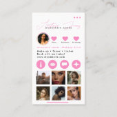 インフルエンサー美しいメイクアップアーティストソーシャルメディア 名刺 (裏面)