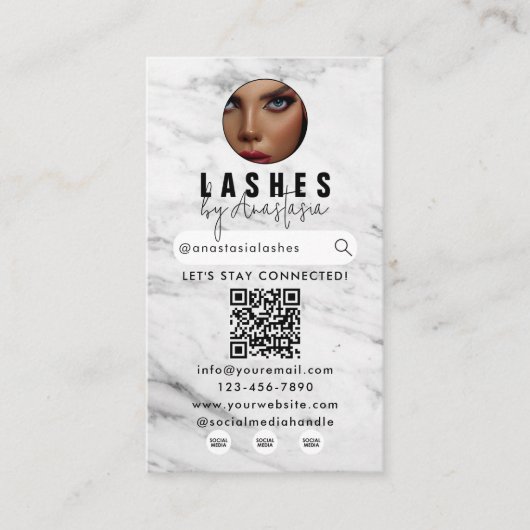 インフルエンサー美しいメイクアップアーティストヘアリーズ大理石 名刺 (正面)