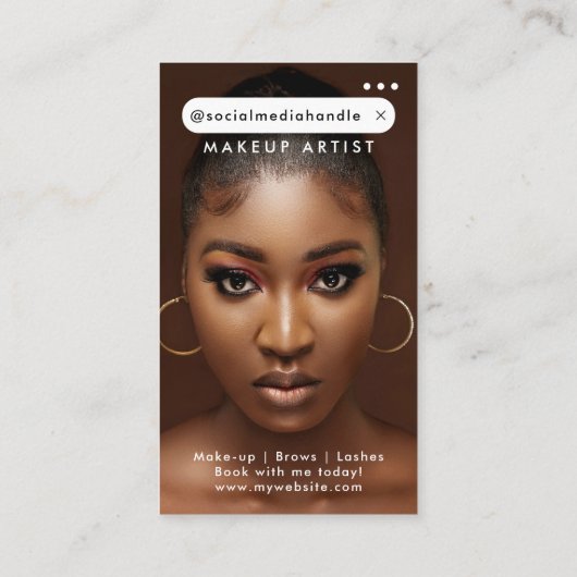 インフルエンサー美しい写真ミニマルなソーシャルメディア 名刺 (裏面)