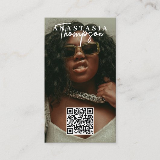 インフルエンサー美しい写真ミニマルなソーシャルメディア 名刺 (正面)