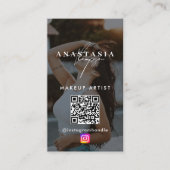 インフルエンサー美しい爪、 ネイルソーシャルメディアブラックモダン 名刺 (正面)