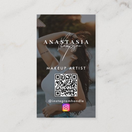 インフルエンサー美しい爪、 ネイルソーシャルメディアブラックモダン 名刺 (正面)