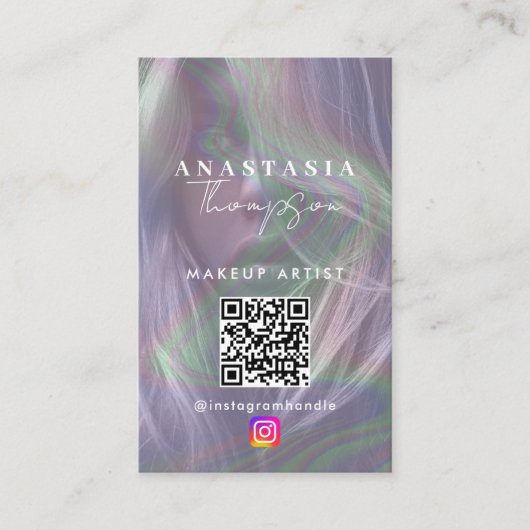 インフルエンサー美しい爪、 ネイルソーシャルメディアホログラフィック 名刺 (正面)