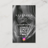 インフルエンサー美しい爪、 ネイルソーシャルメディア白黒 名刺 (正面)