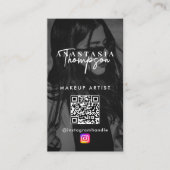 インフルエンサー美しい爪、 ネイルソーシャルメディア白黒 名刺 (正面)