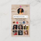 インフルエンサー美しい爪、 ネイルソーシャルメディア素朴ウッド 名刺 (裏面)