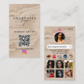 インフルエンサー美しい爪、 ネイルソーシャルメディア素朴ウッド 名刺 (正面/裏面)