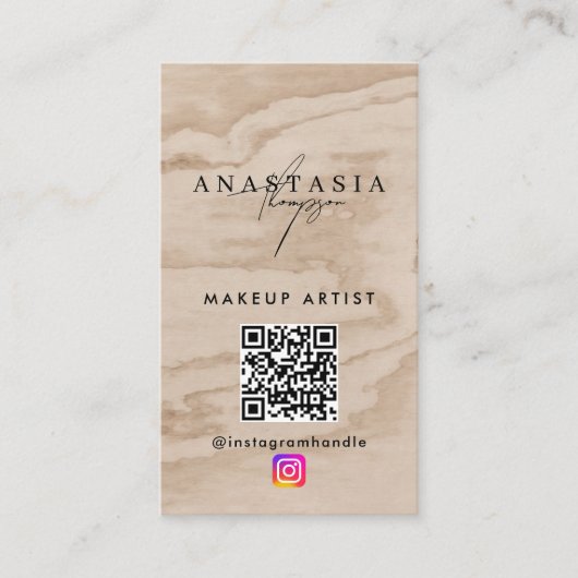 インフルエンサー美しい爪、 ネイルソーシャルメディア素朴ウッド 名刺 (正面)