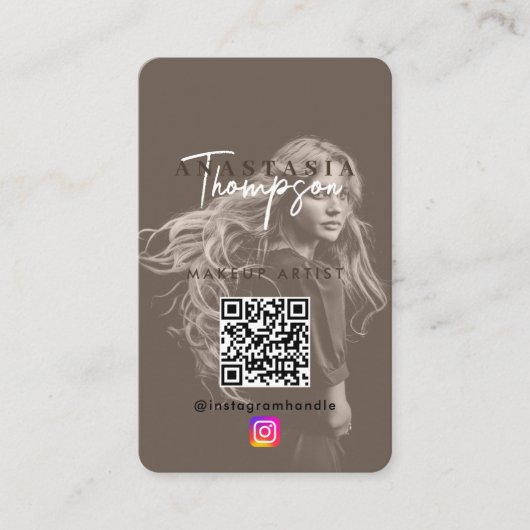 インフルエンサー美しい爪、 ネイルソーシャルメディア自然ベージュ 名刺 (正面)