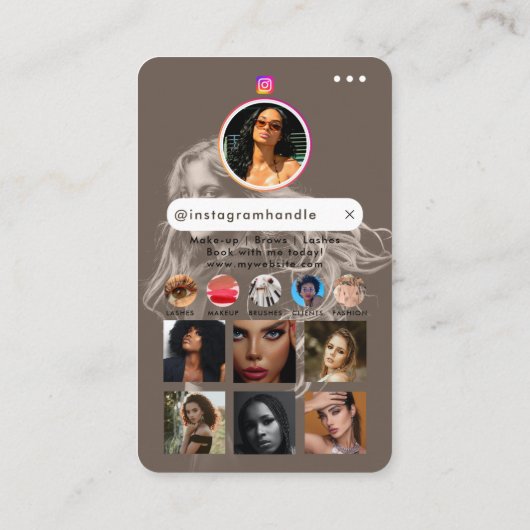 インフルエンサー美しい爪、 ネイルソーシャルメディア自然ベージュ 名刺 (裏面)