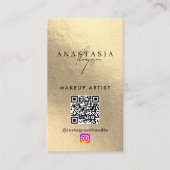 インフルエンサー美しい爪、 ネイルソーシャルメディア金ゴールド 名刺 (正面)