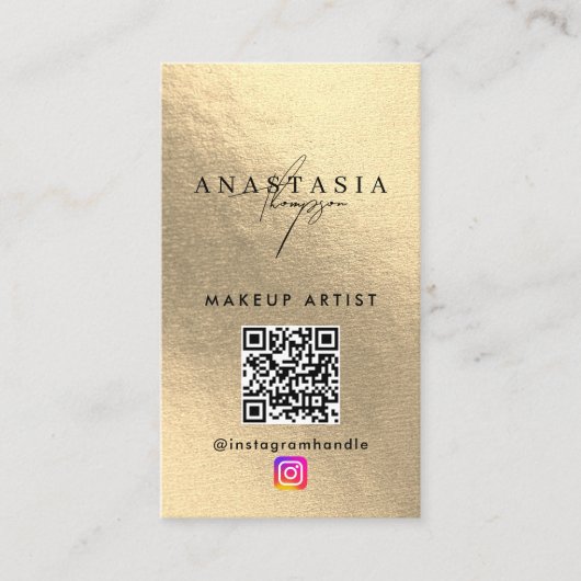 インフルエンサー美しい爪、 ネイルソーシャルメディア金ゴールド 名刺 (正面)