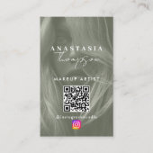 インフルエンサー美しい爪、 ネイルソーシャルメディアSage Green 名刺 (正面)