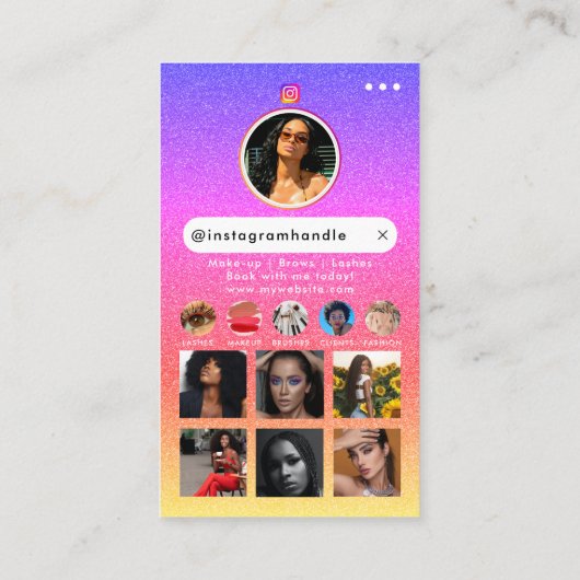 インフルエンサー美しい爪、 ネイル技術ソーシャルメディアQRコード 名刺 (裏面)