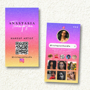 インフルエンサー美しい爪、 ネイル技術ソーシャルメディアQRコード 名刺