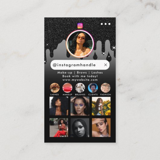 インフルエンサー美しい爪、 ネイル技術ソーシャルメディアQRコード 名刺 (裏面)