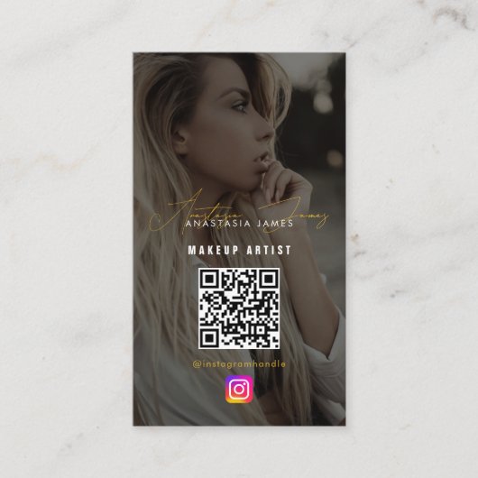 インフルエンサー食べ物を与えフォトグリッドソーシャルメディア 名刺 (正面)