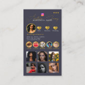 インフルエンサー食べ物を与えフォトグリッドソーシャルメディアQRコード 名刺 (裏面)