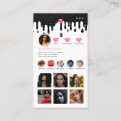 インフルエンサー食べ物を与え写真SNSガーリーグリッター 名刺 (裏面)