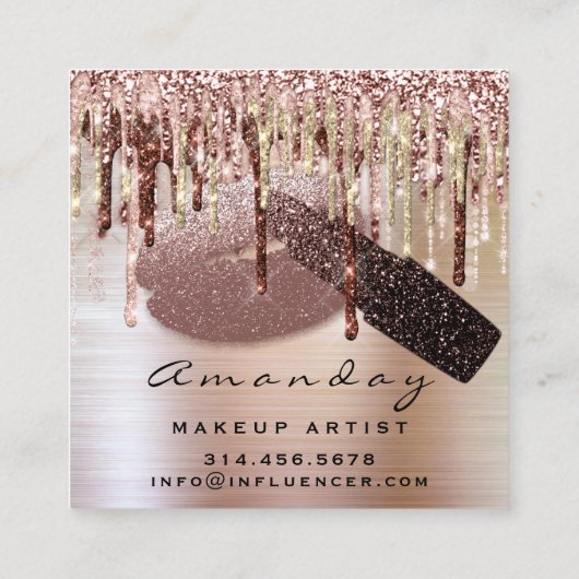 インフルエンサーBloggerMaupアーティストドリップスバラリップ スクエア名刺 (裏面)