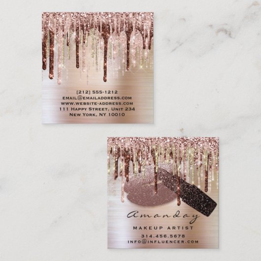 インフルエンサーBloggerMaupアーティストドリップスバラリップ スクエア名刺 (正面/裏面)