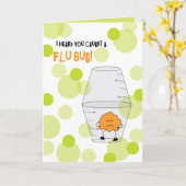 インフルエンザが薬のカップの虫によく捕まる カード (黄色い花)