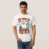 インフルエンザのおもしろいハロウィーンナース医にブーと言う Tシャツ (正面フル)