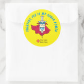 インフルエンザの予防接種は私のパワーすごい・インフルエンザショットの報酬である ラウンドシール (バッグ)