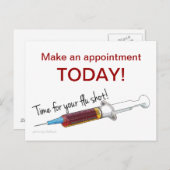 インフルエンザの予防接種を予約するリマインダー ポストカード (正面/裏面)