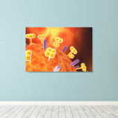 インフルエンザを引き起こすインフルエンザの概念像1 キャンバスプリント (インサイチュ (ウッドフロア))