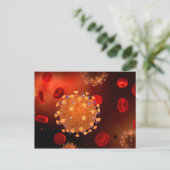 インフルエンザを引き起こすインフルエンザの概念図3 ポストカード (スタンド正面)