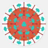 インフルエンザウイルスのシール ラウンドシール (正面)