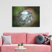 インフルエンザウイルス、ガラス質の外観 キャンバスプリント (インサイチュ (リビング))