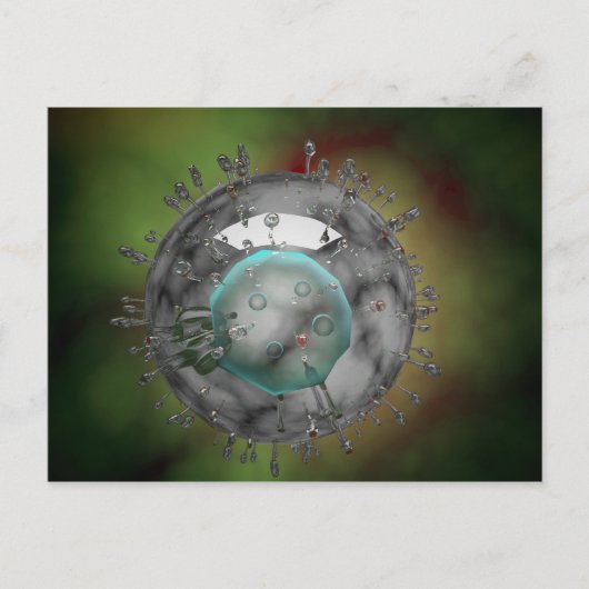 インフルエンザウイルス、ガラス質の外観 ポストカード (正面)