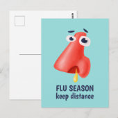 インフルエンザシーズ保ンの距離ラニー鼻の健康ユーモア ポストカード (正面/裏面)