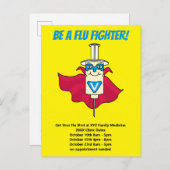 インフルエンザファイターのインフルエンザショットを思い出させる 案内ポストカード (正面/裏面)