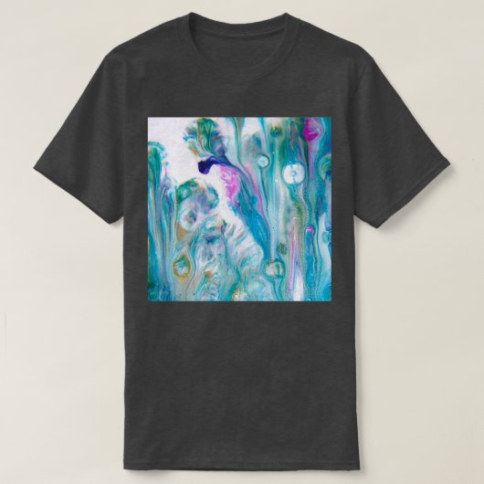 インフルエンザブルー抽象芸術アクリルアートの庭 Tシャツ (デザイン正面)